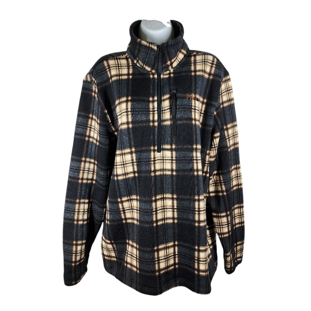 POWDER RIVER OUTFITTERS PLAID HALF ZIP PULLOVER - Picture 2 of 11
